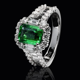 Emerald & Platinum Ring